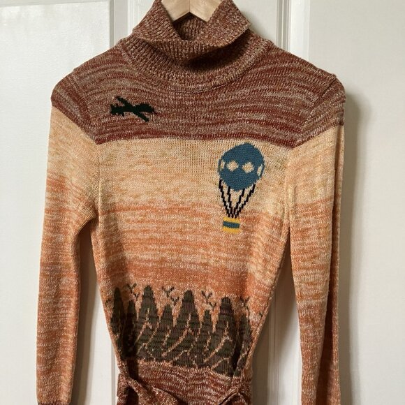 Vintage Mother Nature Joseph Ribkoff Mod Bodycon Knit Dress Womens 70s Boho - Picture 4 of 13